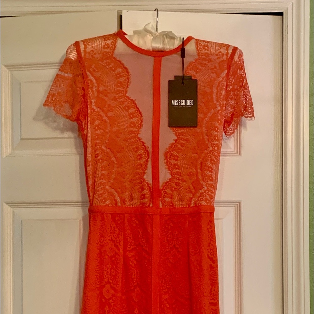 Misguided lace form fitting party dress